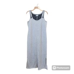 525 America Grey Maxi Dress Womens Size Medium Terry Cloth Casual Sporty